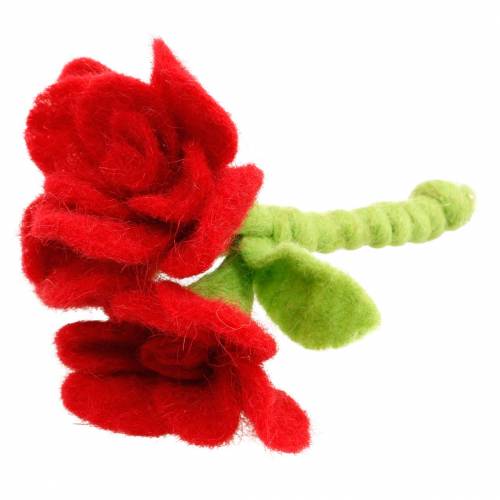 Floristik24 Filcowy kwiat 15cm z 3 kwiatami