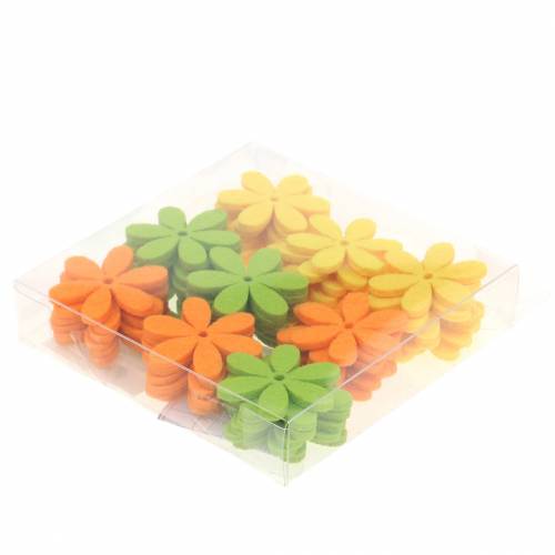 Produkt Filcowe kwiaty 4,5 cm 36 sztuk różne kolory Filcowe kwiaty do posypania i przyklejenia