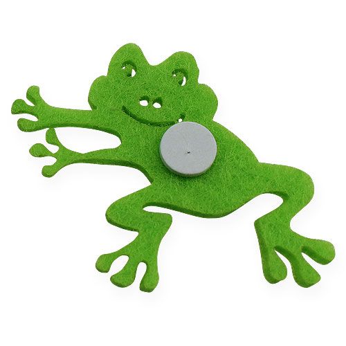 Produkt Filcowa żaba z klejem w kropki zielona 5,5cm 72szt.