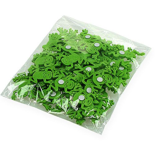 Floristik24 Żaba filcowa z klejem kropka zielona 5,5cm 72 szt