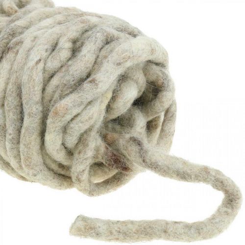 Floristik24 Filcowy sznurek Velcro Mirabell 25m beż/brąz