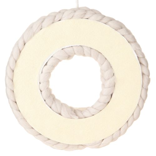 Produkt Wianek dekoracyjny filcowy do zawieszenia pleciony beżowy Ø25cm