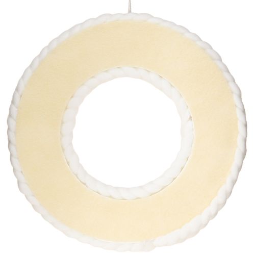 Produkt Wianek filcowy wełniany filc do zawieszania biały pleciony Ø30cm