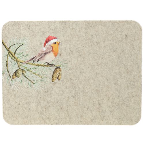 Mata filcowa na stół, filc Robin Grey 40×30cm, 4 sztuki