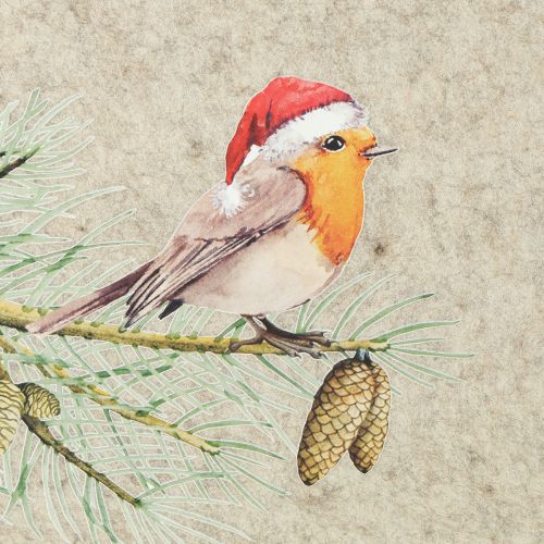 Floristik24 Mata filcowa na stół, filc Robin Grey 40×30cm, 4 sztuki
