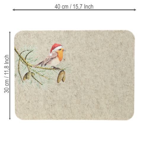 Produkt Mata filcowa na stół, filc Robin Grey 40×30cm, 4 sztuki