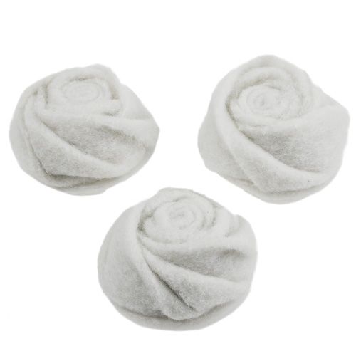 Floristik24 Filc różany biały Ø8cm W4cm 6szt