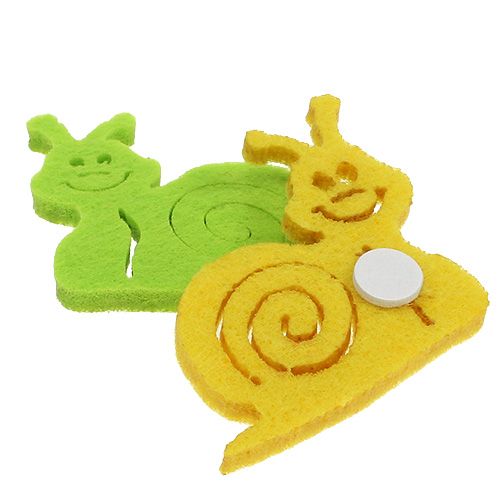 Floristik24 Filcowy ślimak z kropką klejącą 5cm różne kolory 36 sztuk