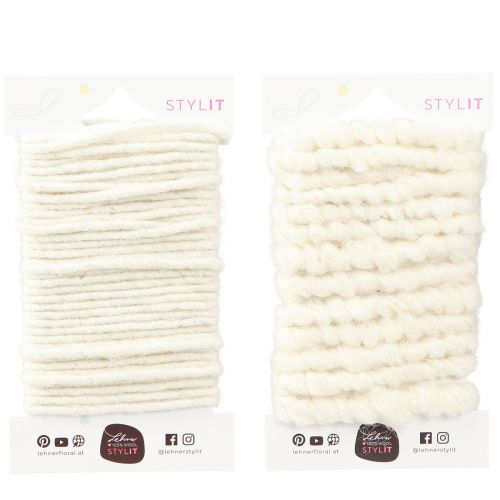 Produkt Sznurek filcowy Wick Thread Sznurek filcowy biały L7m Zestaw 2 szt.