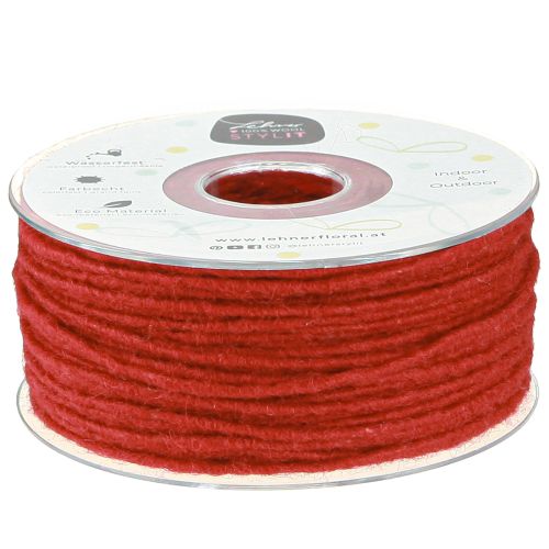 Produkt Sznurek filcowy wełniany sznurek wełniany knot czerwony 100m