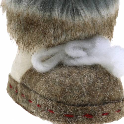 Floristik24 Ozdoba choinkowa filcowa para butów z futerkiem 10cm x 8cm 2szt.