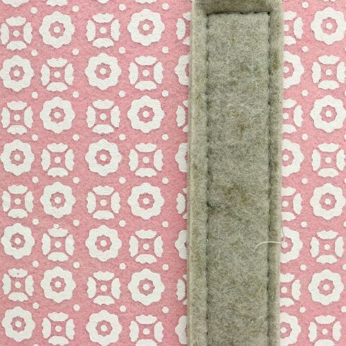 Floristik24 Torebka filcowa różowo-szara z wzorem 55cm x 36cm x 18cm