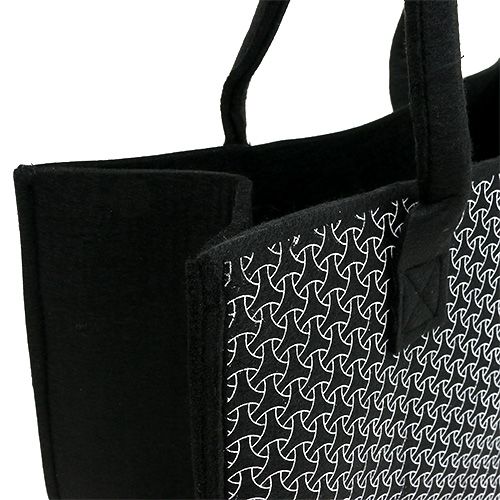 Floristik24 Torba filcowa czarna z wzorem 39cm x 20cm x 25cm