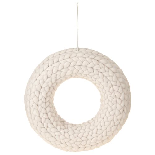 Floristik24 Wianek dekoracyjny z filcu wełnianego do zawieszenia w kolorze beżowym Ø30cm H4cm