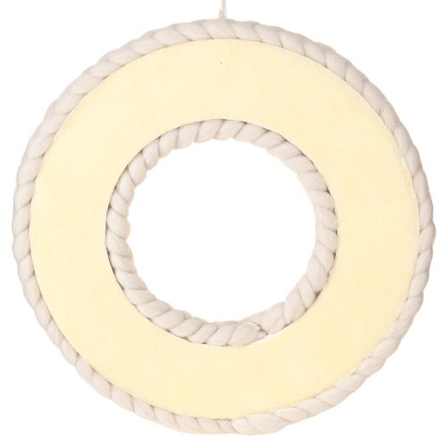 Produkt Wianek dekoracyjny z filcu wełnianego do zawieszenia w kolorze beżowym Ø30cm H4cm