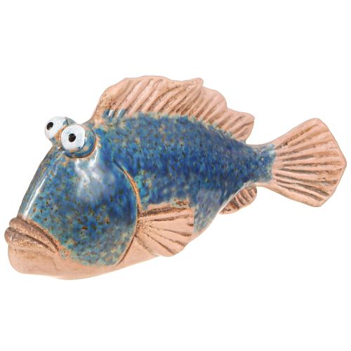 Produkt Dekoracja rybka ceramiczna niebieska naturalna letnia dekoracja 22×7×11cm