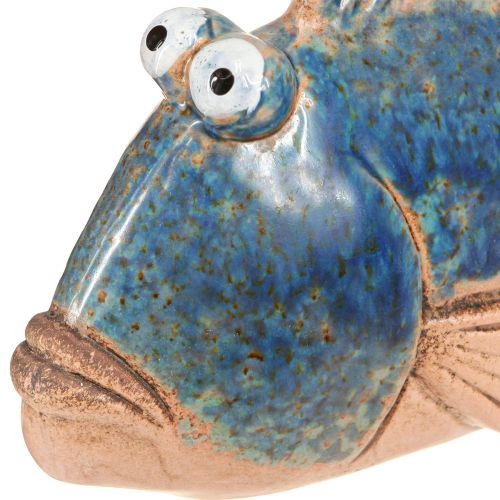 Produkt Dekoracja rybka ceramiczna niebieska naturalna letnia dekoracja 22×7×11cm