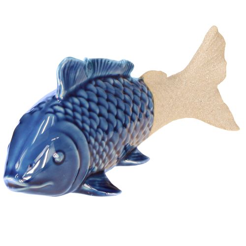 Produkt Ceramiczna dekoracja ryba morska błękitno-beżowa 20×8×8,5cm 2 szt.