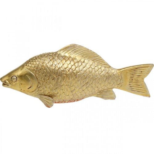 Floristik24 Dekoracyjna rybka w kolorze złotym do postawienia Ryba Rzeźba Polyresin Mała dł. 18 cm