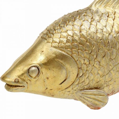 Floristik24 Dekoracyjna rybka w kolorze złotym do postawienia Ryba Rzeźba Polyresin Mała dł. 18 cm