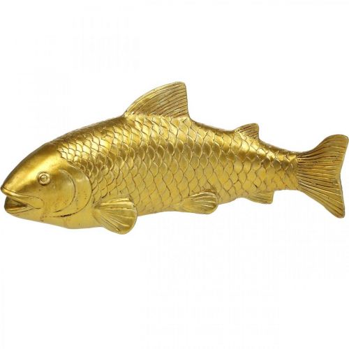 Floristik24 Dekoracyjna ryba do odłożenia, rybka rzeźba polyresin złota duża dł.25cm