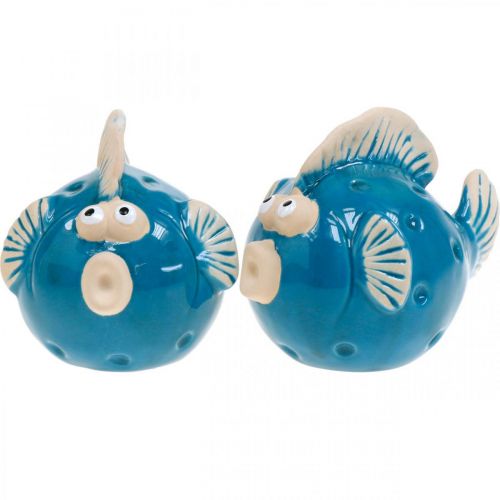 Floristik24 Rybka ceramiczna morska rybka ozdobna niebieska L11,5 4szt
