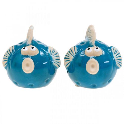 Floristik24 Rybka ceramiczna morska rybka ozdobna niebieska L11,5 4szt