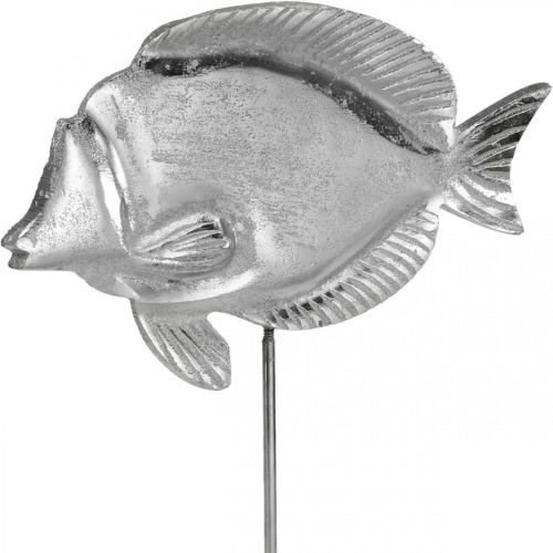 Floristik24 Ryba dekoracyjna, dekoracja morska, ryba wykonana ze srebrnego metalu, kolor naturalny W28,5cm