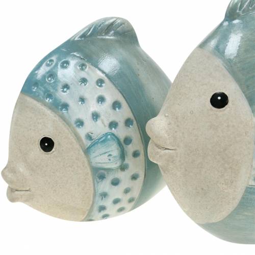 Floristik24 Deco Fish Terracotta Blue, Grey H14cm/12,5cm Zestaw 2 szt.