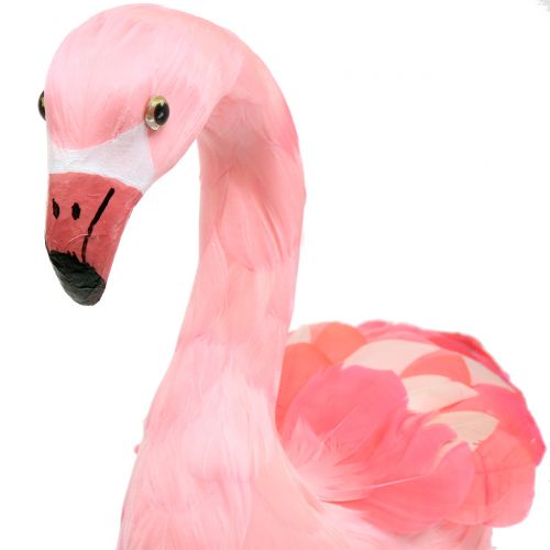 Floristik24 Deco Flamingo z piórami różowy H45cm