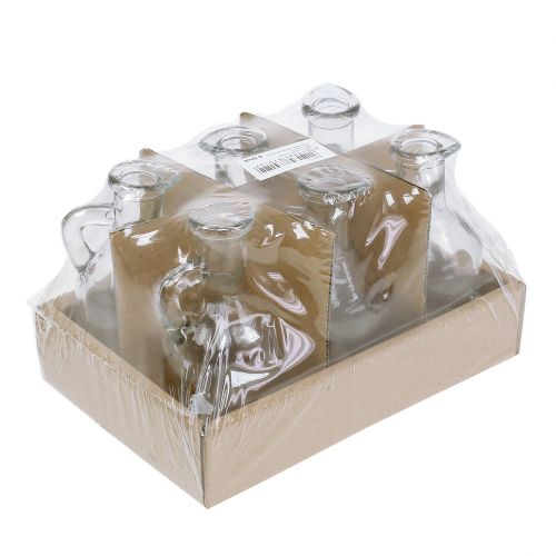 Floristik24 Butelka z uchwytem przezroczysta Ø5,5cm H11cm 6szt.