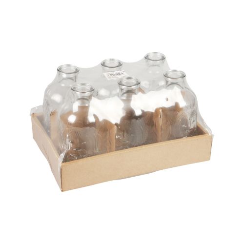 Floristik24 Ozdobne butelki mini wazony świeczniki szklane wys. 12,5cm 6 szt