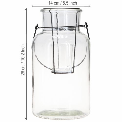 Produkt Latarnia dekoracyjna na butelkę szkło metal przezroczysty czarny Ø13cm