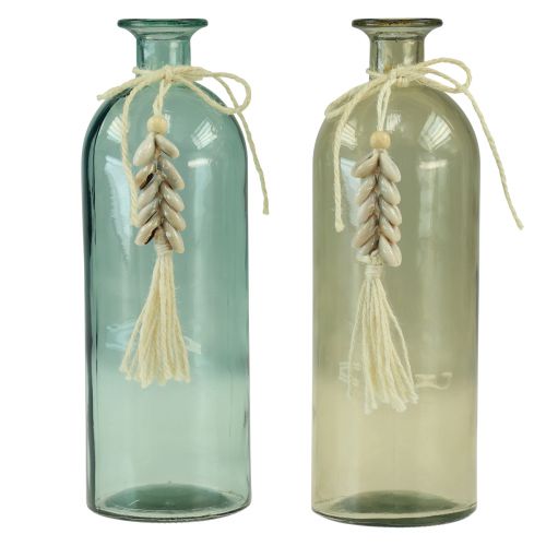 Produkt Butelki wazon dekoracyjny szklany muszle morskie W26cm 2szt