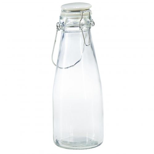 Butelki Ozdobna szklana butelka z nakrętką Ø8cm 24cm