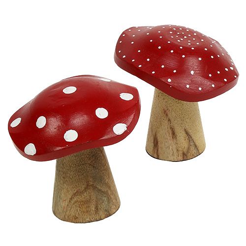 Floristik24 Muchomor sromotnikowy mix grzybów drewnianych 9cm -10,5cm Czerwony, Nature 8szt