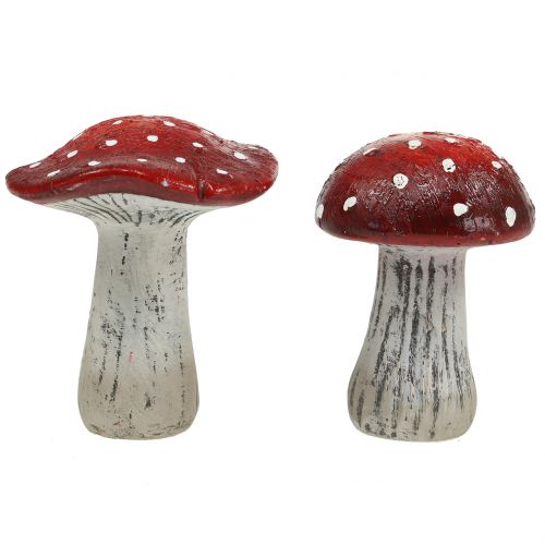 Muchomorki ceramiczne Czerwony, Biały H12,5cm 2szt.