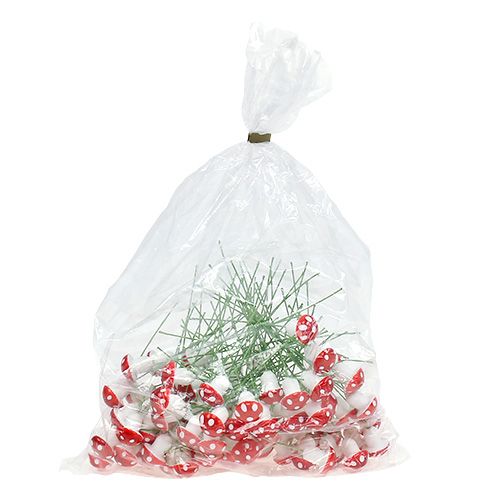 Floristik24 Muchomorki mini na druciku 1,8cm 100szt.