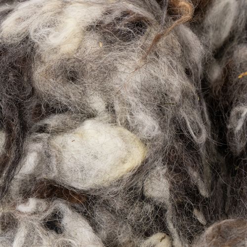 Wełna owcza dekoracyjna naturalna szara melanżowa luzem 250g | Floristik24.pl