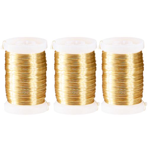 Produkt Drut florystyczny Drut mirtowy Drut dekoracyjny złoty 0,30mm 100g 3 sztuki