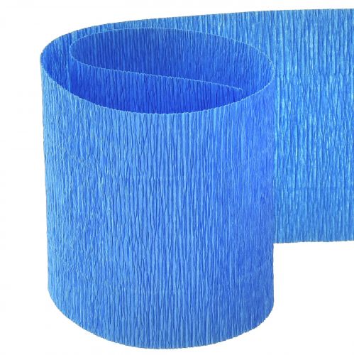 Produkt Kwiat krepa niebieska szer.10cm gramatura 128g/m2 dł.250cm 2 sztuki