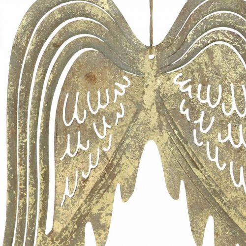 Produkt Dekoracja świąteczna skrzydła anioła, metalowa dekoracja, skrzydła do zawieszenia Złota, antyczna stylizacja wys. 29,5cm szer. 28,5cm