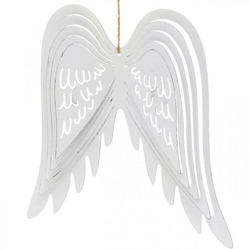 Produkt Skrzydła do zawieszenia, dekoracja adwentowa, skrzydła anioła wykonane z metalu w kolorze białym wys. 29,5cm szer. 28,5cm