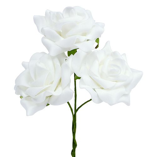 Produkt Róża piankowa Ø 7,5cm biała 18 szt