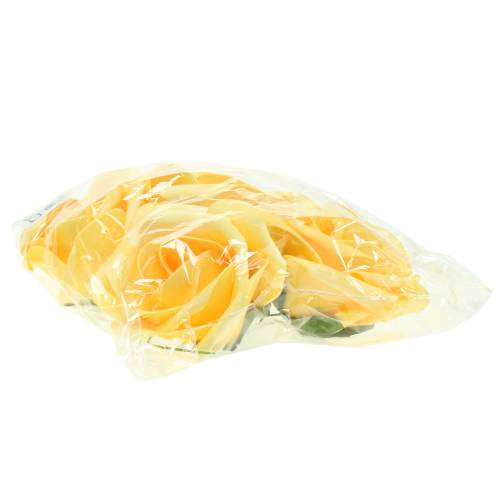 Produkt Róża piankowa Żółta Ø15cm 4 szt