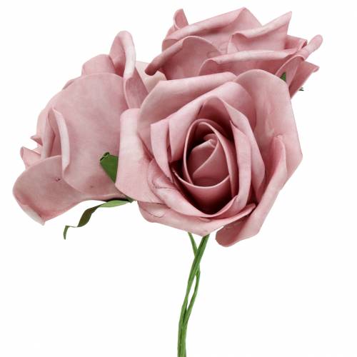 Róża piankowa Ø6cm stary róż 27szt