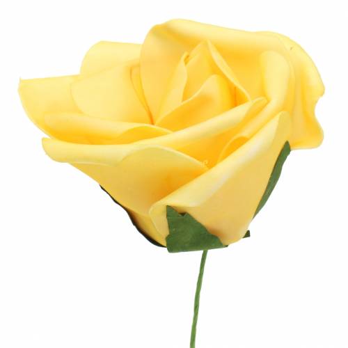 Produkt Róża piankowa Ø10cm żółta 8szt