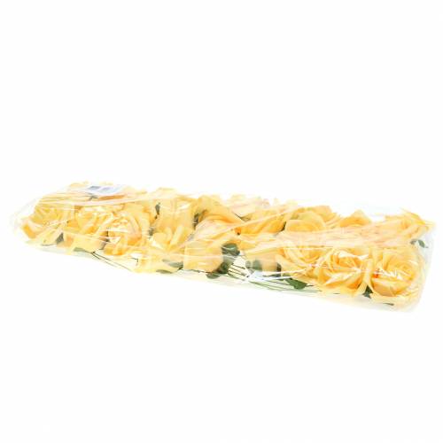 Floristik24 Róża piankowa Ø6cm żółta 27 szt
