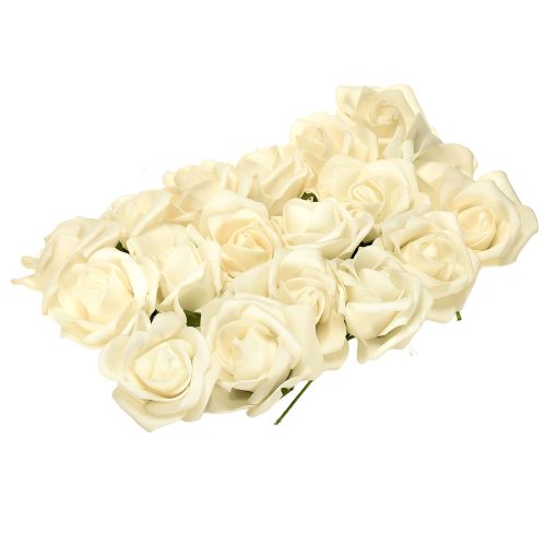 Produkt Róże piankowe z kwiatami łodygowymi, krem piankowy Ø7,5cm 18 szt.