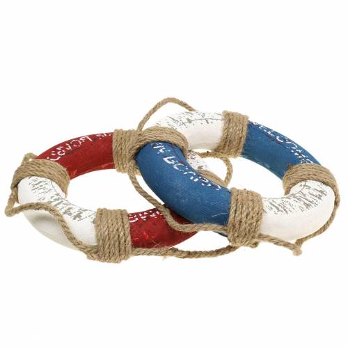 Floristik24 Deco Life Ring Styrofoam Blue Red White Ø20cm Assorted 2szt.